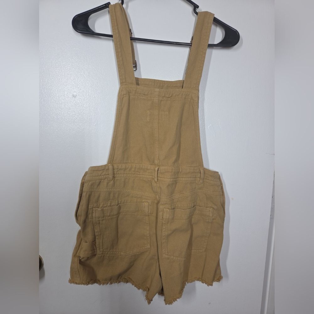 PILCRO by Anthropologie Shorts Romper Overalls 27 Khaki Mustard Summer fave! 90s - Picture 2 of 8